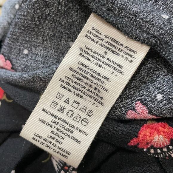 FREE PEOPLE Black Floral Combo Tegan Dress Size 0 - Picture 9 of 10